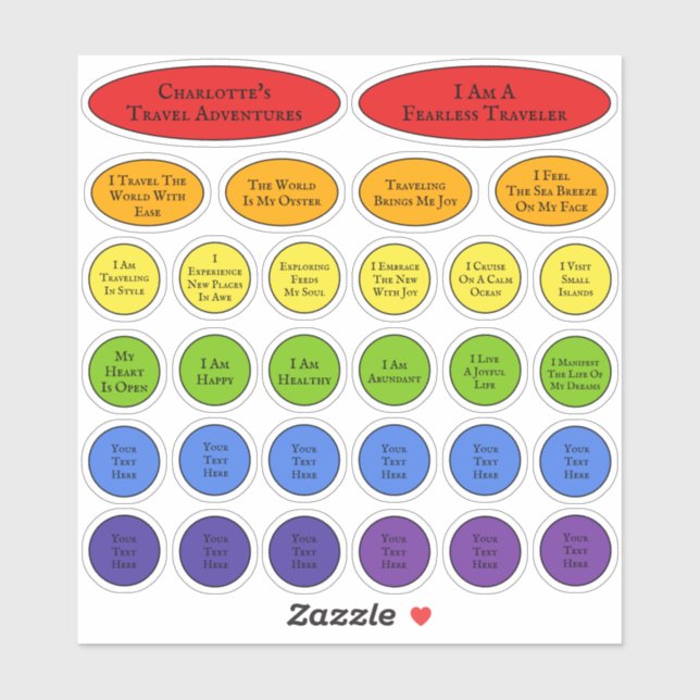 Vorlage für die Befähigungsnachweise für Regenboge Aufkleber (Blatt)