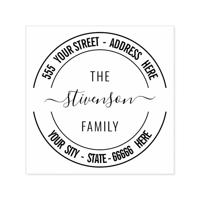 Vorlage für die benutzerdefinierte Adressrunde sel Permastempel (Design)