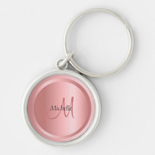 Vorlage für die benutzerdefinierte Rose Gold Monog Schlüsselanhänger