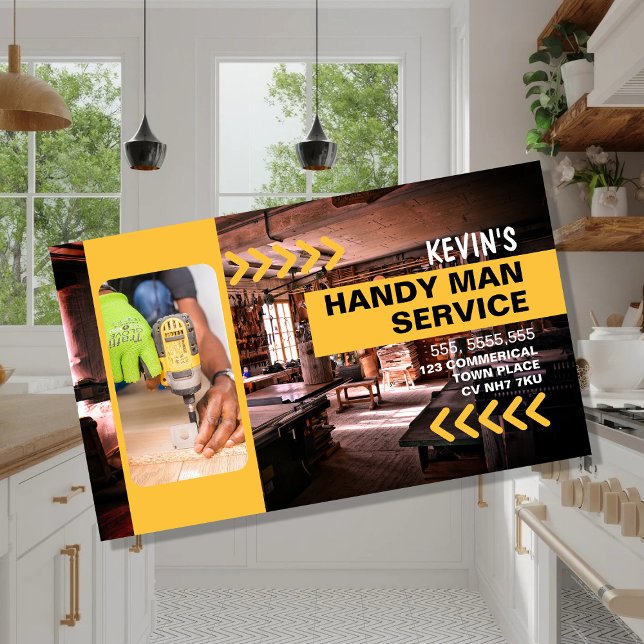 Vorlage für die berufliche Handyman-Visitenkarte Visitenkarte (Von Creator hochgeladen)