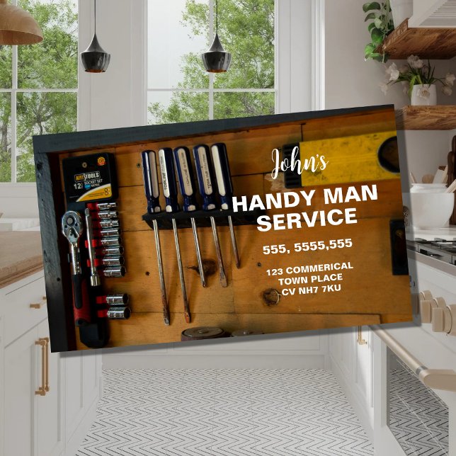 Vorlage für die berufliche Handyman-Visitenkarte Visitenkarte (Von Creator hochgeladen)