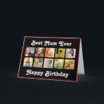 Vorlage für die beste Geburtstagsfotografie<br><div class="desc">Passen Sie diese beste Mama Foto Collage Geburtstag Grußkarte Design zu feiern mit Ihrer Lieblingsmutter. Ein wunderbares Geschenk, um ihr Lächeln an ihrem besonderen Tag zu machen! Das Design umfasst eine Auswahl an quadratischen Fotos. Fügen Sie Ihre eigene Nachricht in die Karte ein. Fügen Sie zehn Ihrer Lieblings-Fotos mit den...</div>