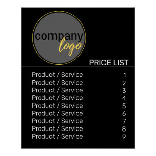 VORLAGE FÜR DIE BLACK MODERN BUSINESS LOGO PRICE L POSTER