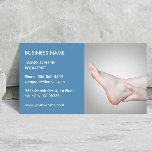 Vorlage für die Blue Podiatrist Business Card Visitenkarte (Von Creator hochgeladen)