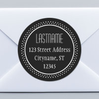 Vorlage für die Circle Address Aufkleber - schwarz