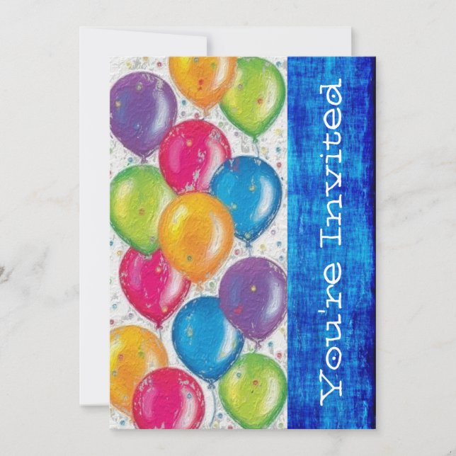 Vorlage für die Einladung von Foto Birthday Party (Vorderseite)