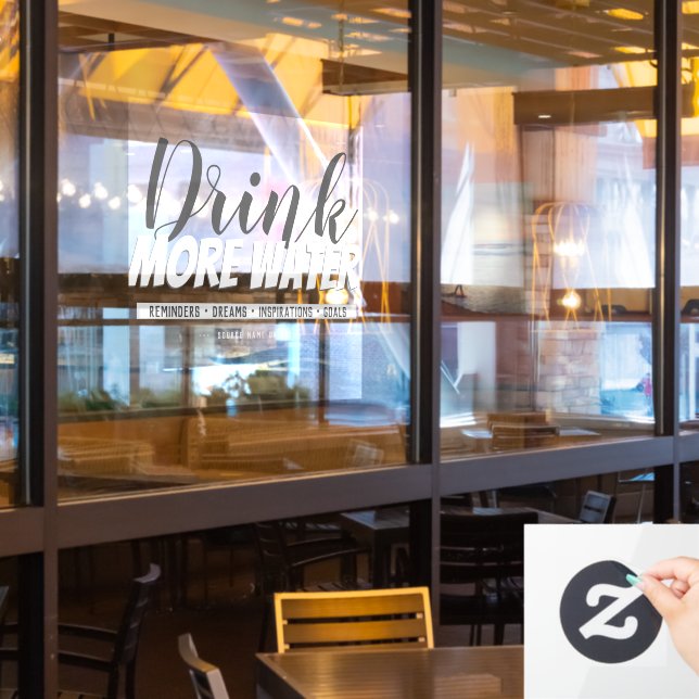 Vorlage für die Erinnerung lässiger Trinkwasser Fensteraufkleber (Restaurantfenster)