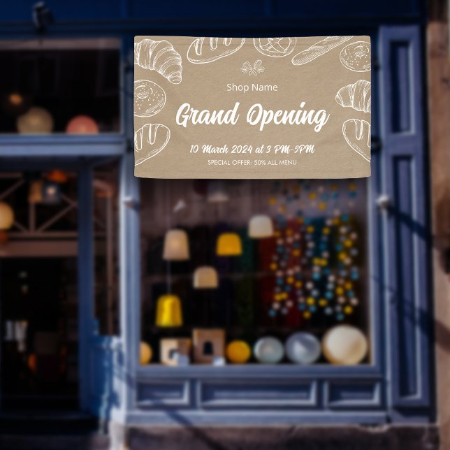Vorlage für die Eröffnung des Konditorei Business  Banner (Pastry Bakery Business Grand Opening Template Banner)