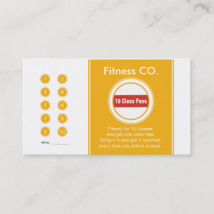 Vorlage für die Fitness Business Card 10-Klasse Treuekarte