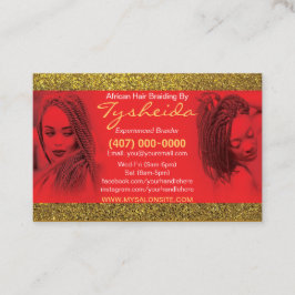 Vorlage für die Frisur-Braiding-Visitenkarte Terminkarte