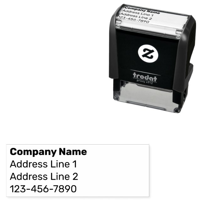 Vorlage für die geschäftliche Rücksendeadresse und Permastempel (Beispiel)