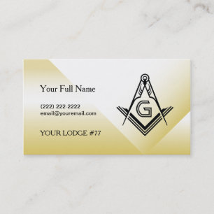 Vorlage für die Gold Masonic Business Card Frei Visitenkarte