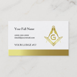 Vorlage für die Gold Masonic Business Card   Frei Visitenkarte