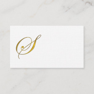 Vorlage für die Gold Monogram S Business Card Visitenkarte