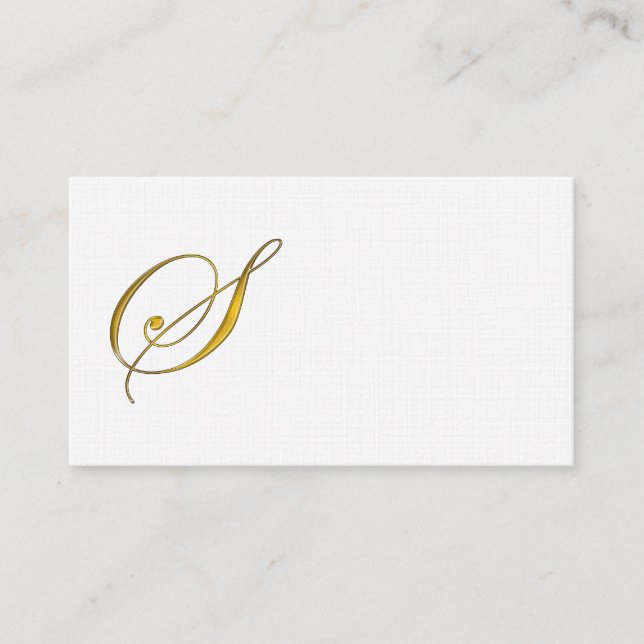 Vorlage für die Gold Monogram S Business Card Visitenkarte (Vorderseite)