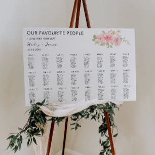 Vorlage für die Hochzeitstabelle für Rose Poster