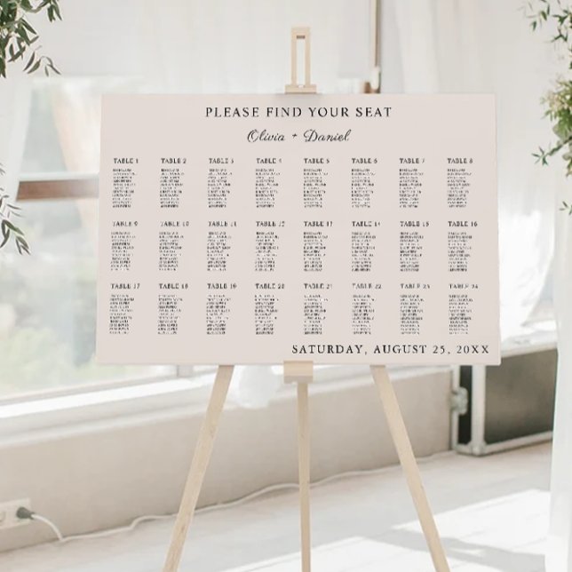 Vorlage für die Hochzeitstabelle von Sage Boho Poster (Sage Boho Wedding Seating Chart Template)