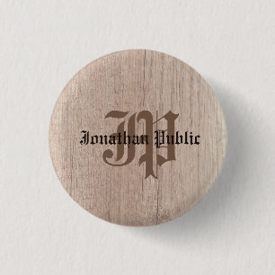 Vorlage für die Holzschau auf mit Monogramm Planke Button