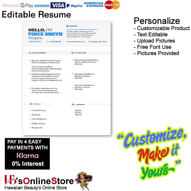 Vorlage für die individuell anpassbare Menge mit F Briefbogen (Customizable Resume Template with Photo 13 Letterhead.)