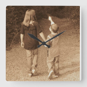Vorlage für die Kinderuhr-FOTOS Quadratische Wanduhr