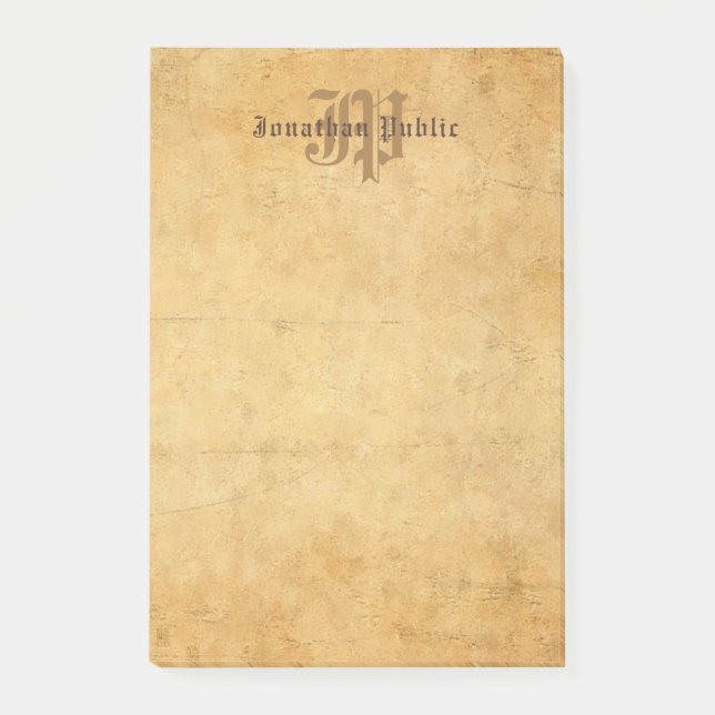 Vorlage für die klassische Handschrift Monogram-El Post-it Klebezettel (Vorderseite)