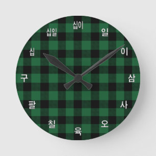 Vorlage für die koreanische Uhr, Green Buffalo Kar Runde Wanduhr