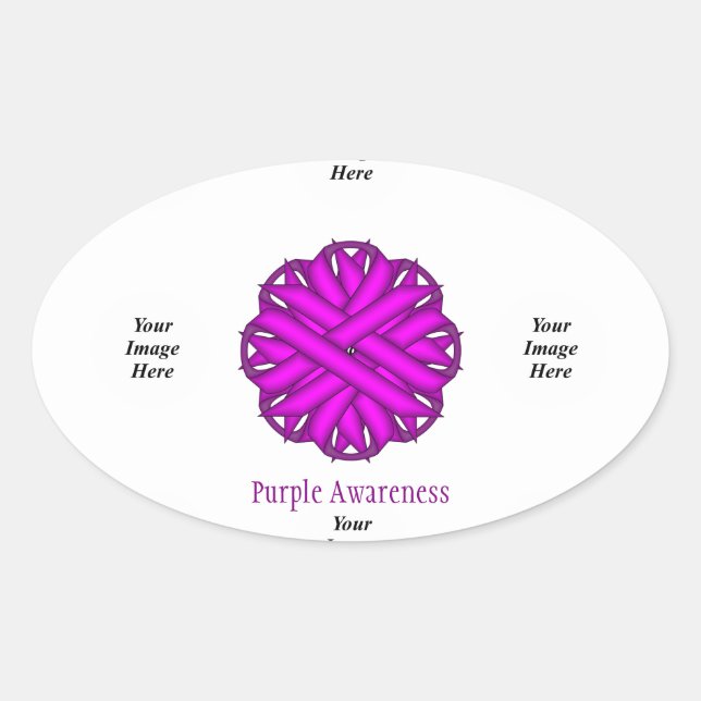 Vorlage für die lila Blume von Multifunktionsleist Ovaler Aufkleber (Vorderseite)