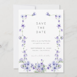 Vorlage für die lila Wildblume Save the Date
