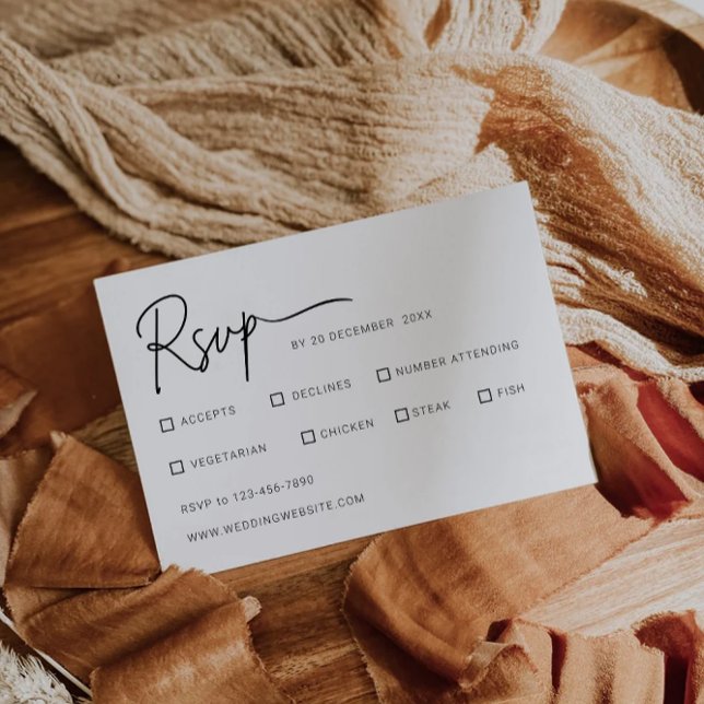 Vorlage für die Minimalistische Hochzeitskarte (Minimalist Wedding RSVP Card Template)