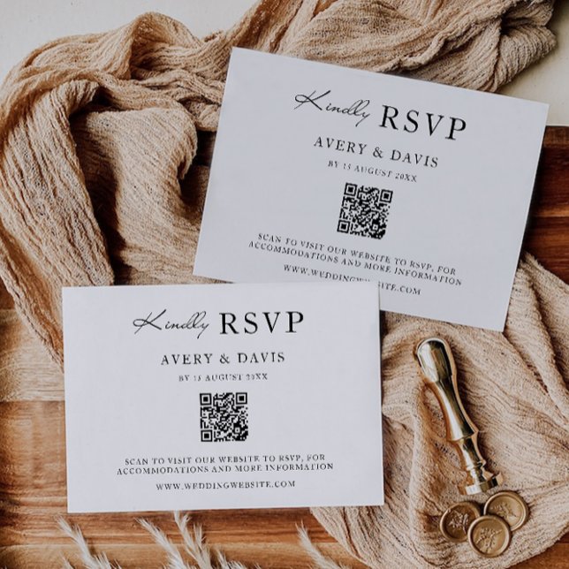 Vorlage für die Minimalistische Hochzeitskarte (Minimalist Wedding RSVP Card Template)