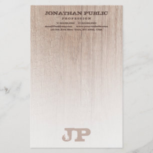 Vorlage für die mit Monogramm Braunholzplatte Briefpapier