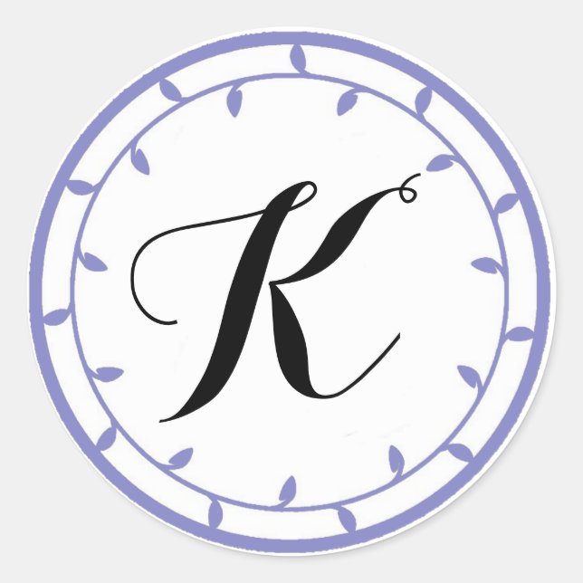 Vorlage für die Monogramm-Aufkleber Runder Aufkleber (Vorderseite)