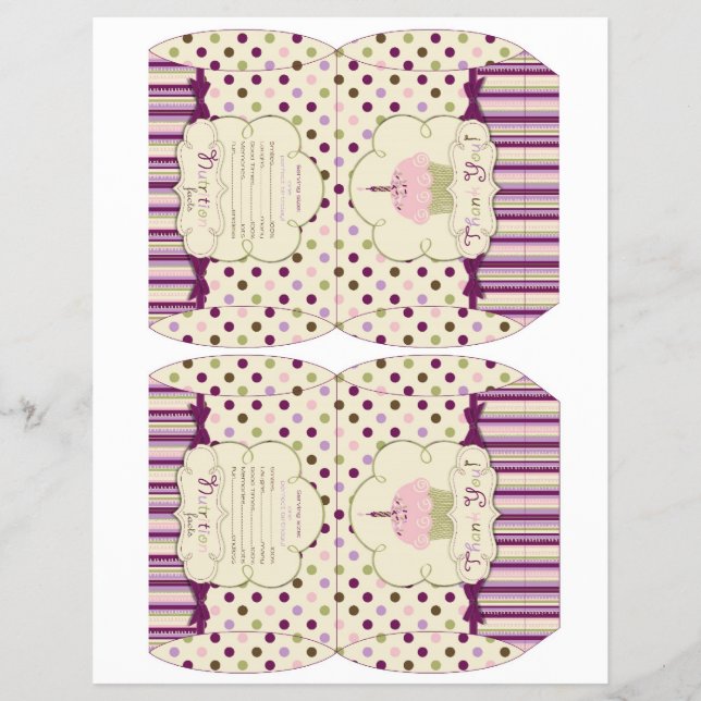 Vorlage für die Mulberry Dot Candy Box Flyer (Vorne)