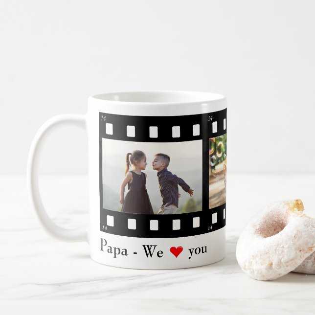 Vorlage für die Papierausschnitt-Liebe im Foto Kaffeetasse (Mit Donut)