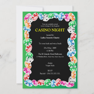 Vorlage für die Party Einladung Casino Night