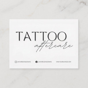 Vorlage für die persönliche Tattoo Aftercare-Karte Visitenkarte