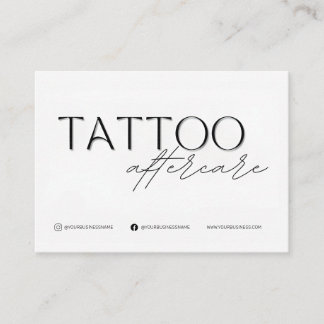 Vorlage für die persönliche Tattoo Aftercare-Karte Visitenkarte