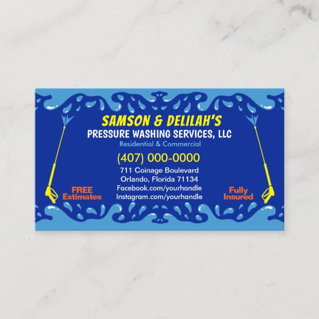 Vorlage für die "Pressure Washing & Cleaning Busin Visitenkarte (Vorderseite)