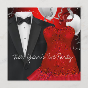 Vorlage für die Red Dress Party Einladung Black Tu