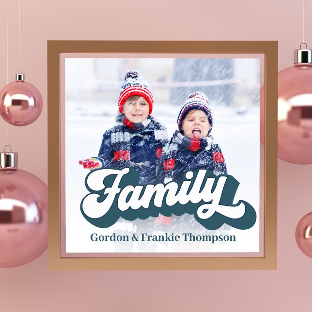 Vorlage für die Retro-Familie Fotodruck (Custom retro style family lettering photo print)