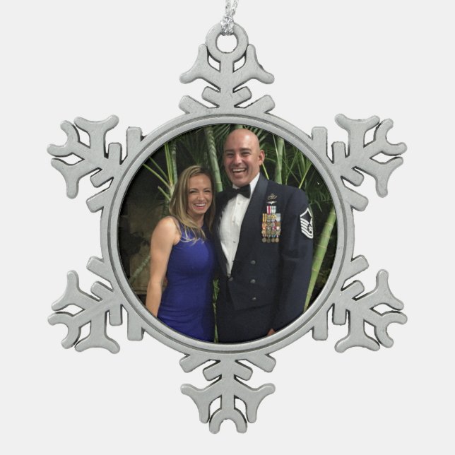 Vorlage für die Ricks-Familie Schneeflocken Zinn-Ornament (Vorderseite)