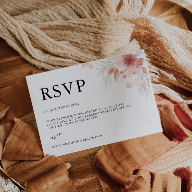 Vorlage für die RSVP-Wildblume (Wildflower Wedding RSVP Card Template)