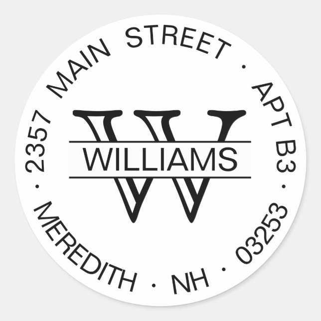 VORLAGE FÜR DIE Rücksendeadresse Runder Aufkleber (Vorderseite)