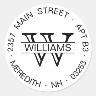 VORLAGE FÜR DIE Rücksendeadresse Runder Aufkleber