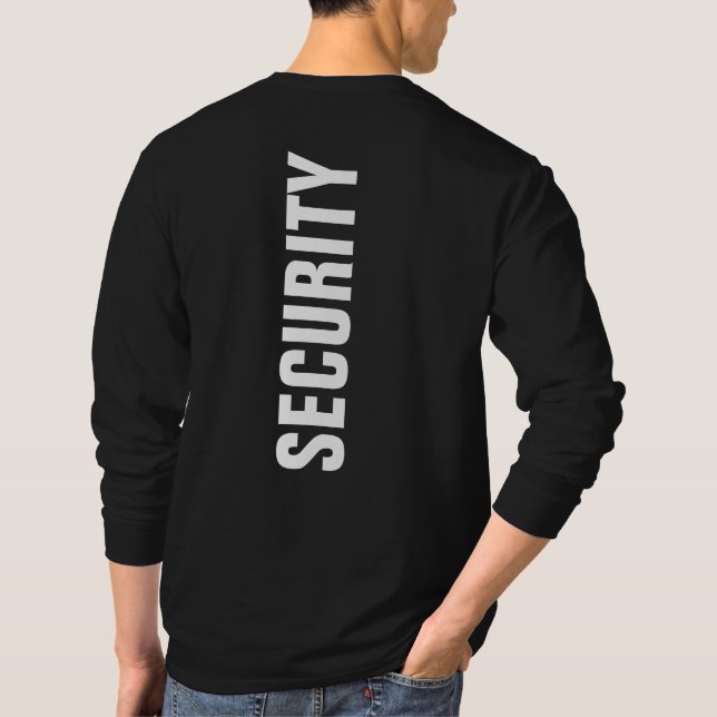 Vorlage für die Sicherheit von Mens, schwarz und w T-Shirt (Rückseite)