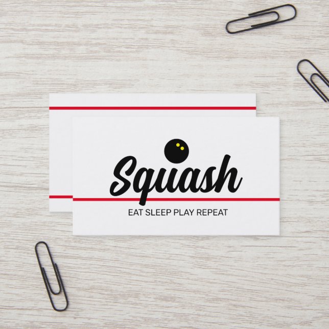 Vorlage für die Squash-Visitenkarte Visitenkarte (Vorderseite/Rückseite Beispiel)