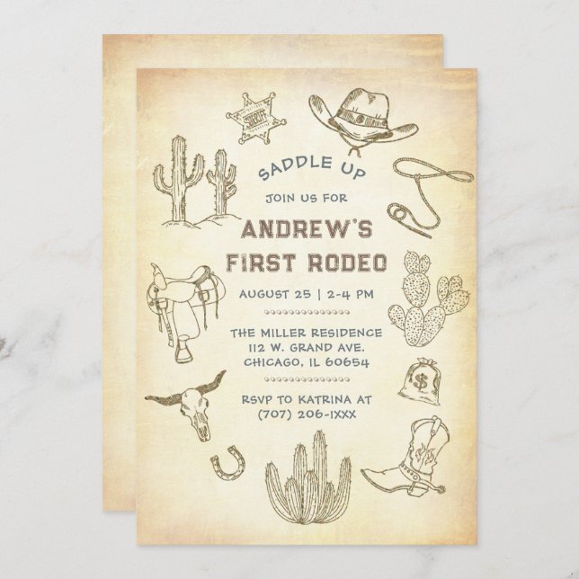 Vorlage für die Vintage Einladung (Vorne/Hinten)