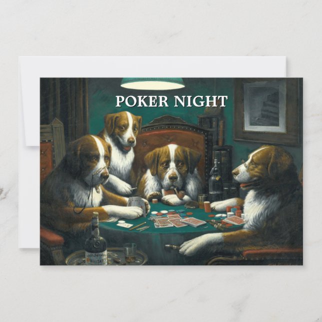 Vorlage für die Vintage Poker-Nacht-Einladung (Vorderseite)