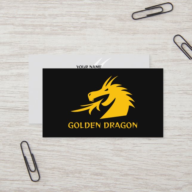 Vorlage für die Visitenkarte des Goldenen Drachen (Vorderseite/Rückseite Beispiel)