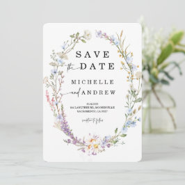 Vorlage für die Wildblume Save the Date
